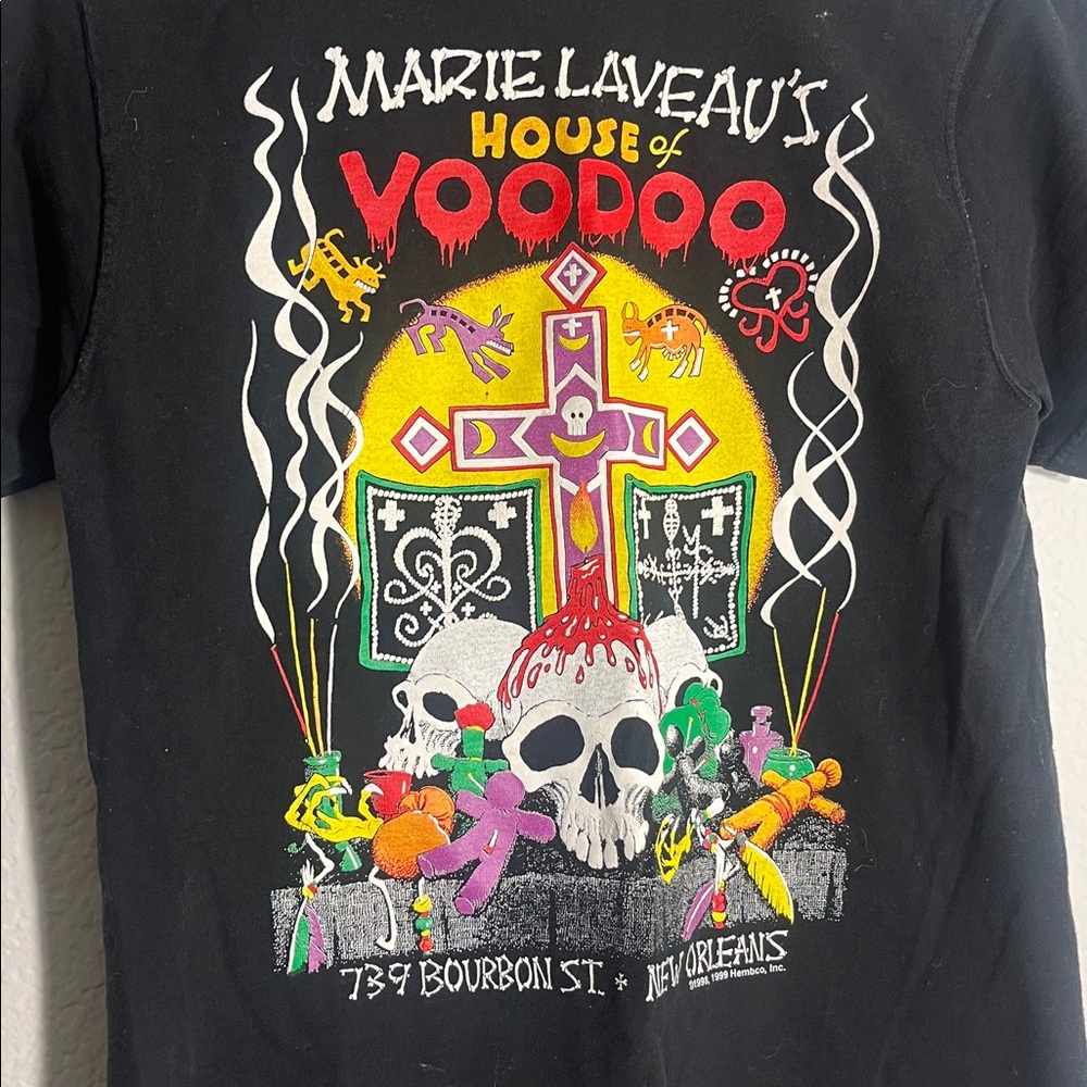Vintage House of Voo Doo Black Graphic T-Shirt - Picture 2 of 5